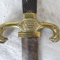 146) lot , belle dague de vènerie 1er empire , couteau de chasse