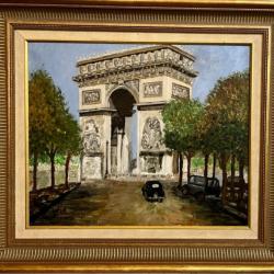 Huile sur toile Lucien Genin les Champs Elysées