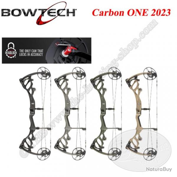 BOWTECH Carbon ONE 2023 Arc compound  poulies Deadlock Cam System 50-60# Droitier Smoke Grey