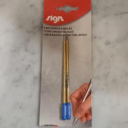 Lot de 2 recharges d'encre bleues pour stylo  type CROSS
