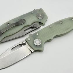 Couteau Demko Knives AD20.5 S35VN Clip Point Jade G10 Lame Acier S35VN Shark Lock IKBS Clip DEM09630