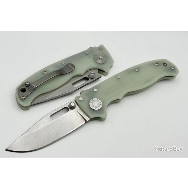 Couteau Demko Knives AD20.5 S35VN Clip Point Jade G10 Lame Acier S35VN Shark Lock IKBS Clip DEM09630