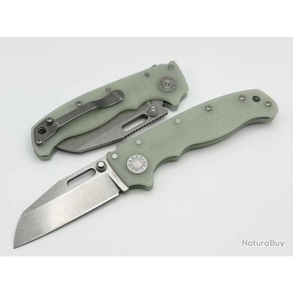 Couteau Demko Knives AD20.5 S35VN Shark Foot Jade Manche G10 Lame Acier S35VN Shark Lock DEM09631