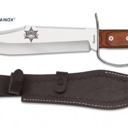 Couteau chasse MARSHAL Cowboy  de 38 cm manche bois  avec garde