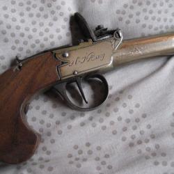 Pistolet à silex de type "Queen Ann" de 1780/1800 de marine