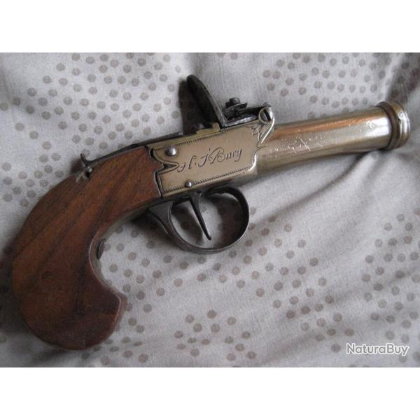 Pistolet  silex de type "Queen Ann" de 1780/1800 de marine