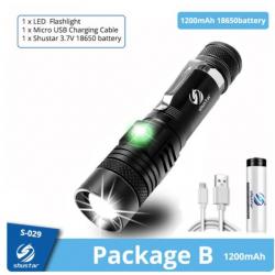 Lampe de poche ULTRA PUISSANTE avec batterie et cordon de charge