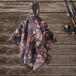 Cape de Camouflage tactique imperméable Portable Poncho de chasse avec sac de rangement Leaf
