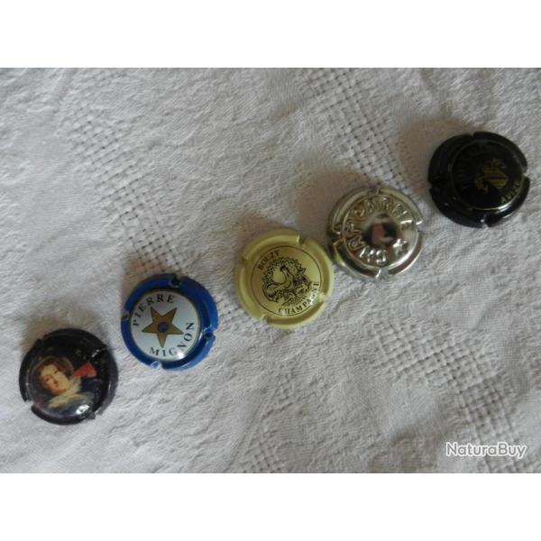 N14 - lot de 5 capsules de muselet pour champagne ou crment