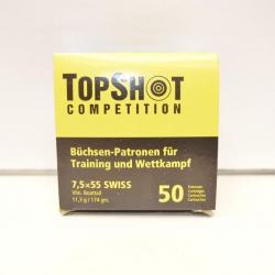 4 boites de 50 munitions topshot 7,5x55 swiss