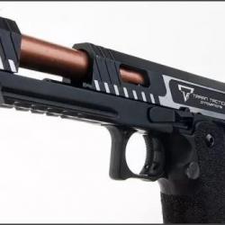 PRE COMMANDE ARMY ARM COMBAT MASTER+COMPENSATEUR 2TONE BLACK ALUMINIUM BROSSE FIBRE OPTIQUE PHOSPHO!