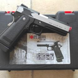 Réplique d'airsoft Tokyo Soldier TS6045 Cobra GBB - Hi-Capa 4.3 - Black & Silver