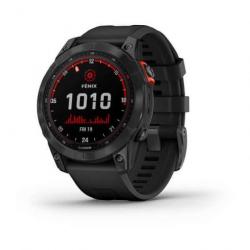 Montre GPS Garmin Fenix 7 Solar gray - Bracelet noir - Gris