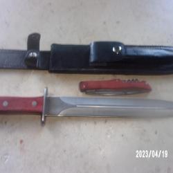 dague de chasse avec étui et petit couteau de poche