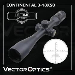 Lunette de visée Vector Optics Continental 3-18X50 HD TACTICAL (Colliers et piles inclus)