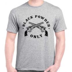 TEE SHIRT  BLACK POWDER ONLY - tir poudre noire Révolver à amorce 1075 Sheriff Army Colt calibre .44