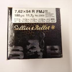 SELLIER & BELLOT Cal.7,62x54R FMJ 180grs / 11,7g BOITE DE 50
