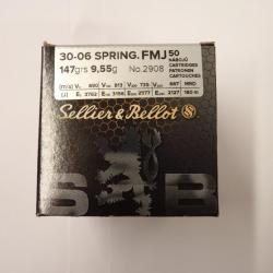SELLIER & BELLOT Cal.30-06SPRG FMJ 147grs / 9,55g BOITE DE 50