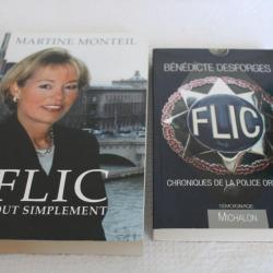 Lot 2 livres témoignages police, flic