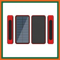 Power bank 80 000mAh solaire - Imperméable - Rouge - Livraison gratuite et rapide