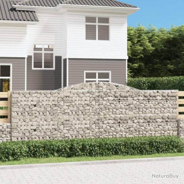 Panier de gabions arqu 400x30x140/160 cm Fer galvanis