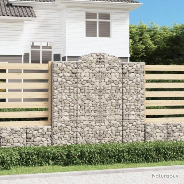 Paniers  gabions arqus 2 pcs 200x30x200/220 cm fer galvanis