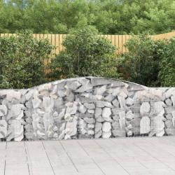 Paniers à gabions arqués 2 pcs 400x30x100/120 cm Fer galvanisé