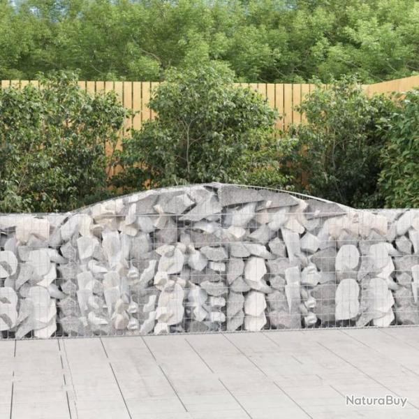 Paniers  gabions arqus 2 pcs 400x30x100/120 cm Fer galvanis