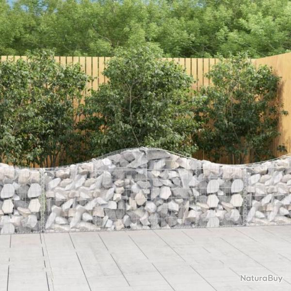 Panier de gabions arqu 200x30x60/80 cm Fer galvanis