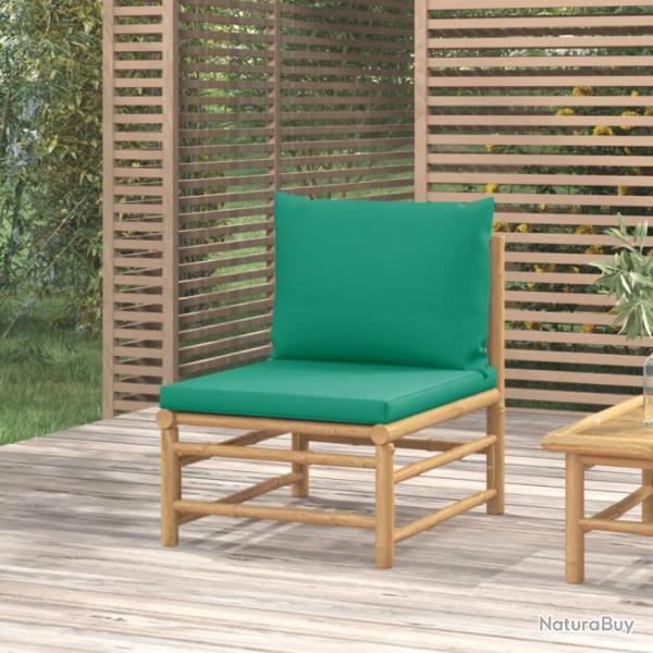 Canap central de jardin avec coussins vert bambou