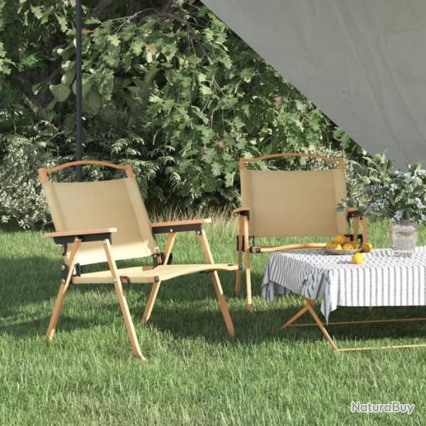 Chaises de camping 2 pcs Beige 54x43x59 cm Tissu Oxford