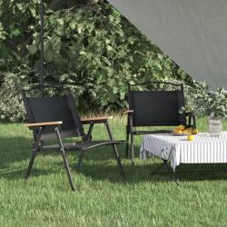 Chaises de camping 2 pcs Noir 54x43x59 cm Tissu Oxford