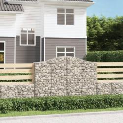 Paniers à gabions arqués 3 pcs 200x30x140/160 cm Fer galvanisé