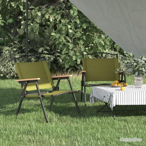 Chaises de camping 2 pcs Vert 54x43x59 cm Tissu Oxford