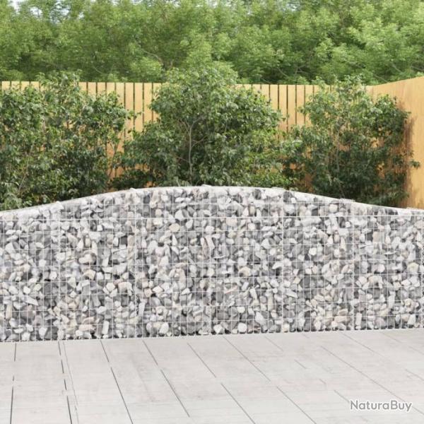 Paniers  gabions arqus 2 pcs 400x30x80/100 cm Fer galvanis