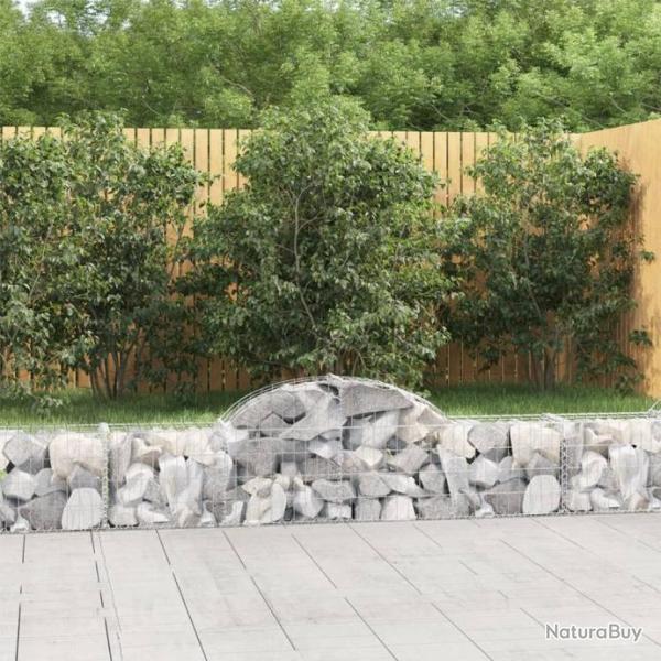 Paniers  gabions arqus 4 pcs 200x30x40/60 cm Fer galvanis