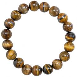 Bracelet en oeil de tigre - Perles rondes 10 mm