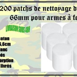 200 patchs de nettoyage diamètre 66mm pour armes à feu