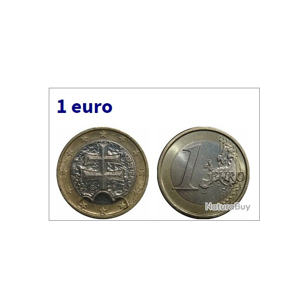 Collection  Slovaquie 1 Euros 2009 une double croix surmonte trois collines, comme sur les Armoiries