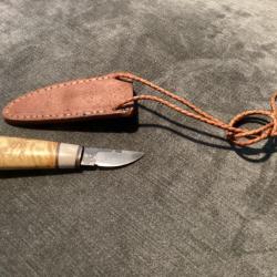Couteau de cou, petit PUUKKO artisan forgeron français
