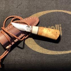 Couteau de cou, petit PUUKKO artisan forgeron français