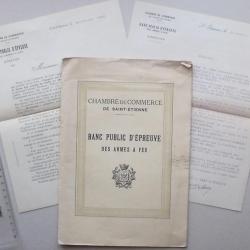 Banc Public d'Epreuve Armes Munitions SAINT-ETIENNE: Livret 1922 Unification + 2 lettres TABLEAU