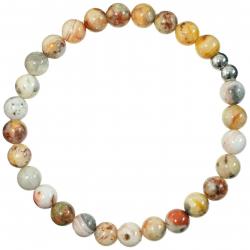 Bracelet en agate crazy lace - Perles rondes 6 mm