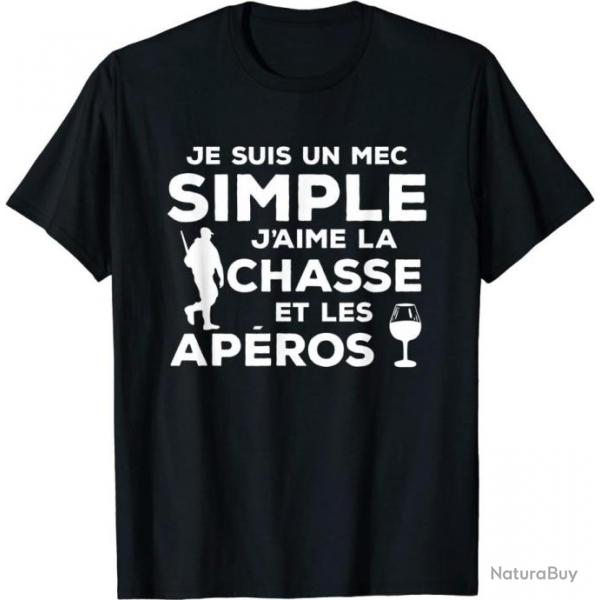 Homme Je Suis Un mec Simple Drle De Cadeau Chasse Pour Chasseur Manche courte T-Shirt