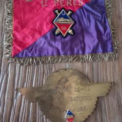 68° Régiment Artillerie d'Afrique LA VALBONNEFanion + plaque bronze