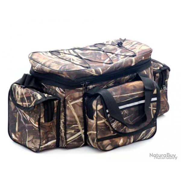 Sac de Pche Camouflage 50x30x25cm Sac De Peche Etanche Nylon deux couches Bandoulire camping chass