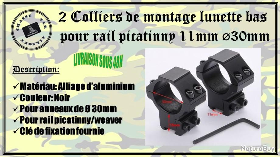 COLLIERS DE MONTAGE VEOPTIK BAS 30MM RAIL DE 11MM - LUNETTE DE VISEE