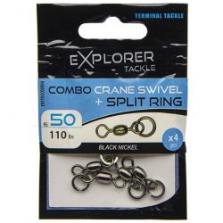 Combo Crane Swivel + Split Ring Explorer Tackle 50kg