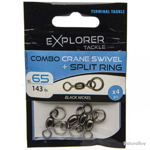 Combo Crane Swivel + Split Ring Explorer Tackle 65kg