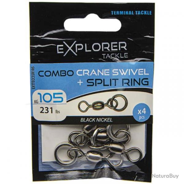 Combo Crane Swivel + Split Ring Explorer Tackle 105kg